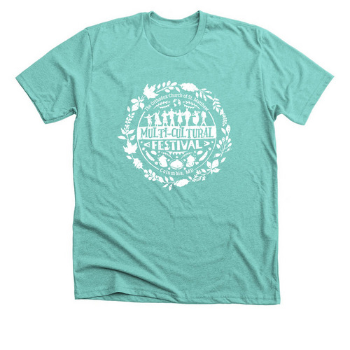 Multi-Cultural Festival - Kid's Booth, a Heather Sea Green Premium Unisex Tee