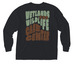 Cocomint Groovy Long Sleeve, a Black Comfort Colors Long Sleeve Pocket Tee (back-view)