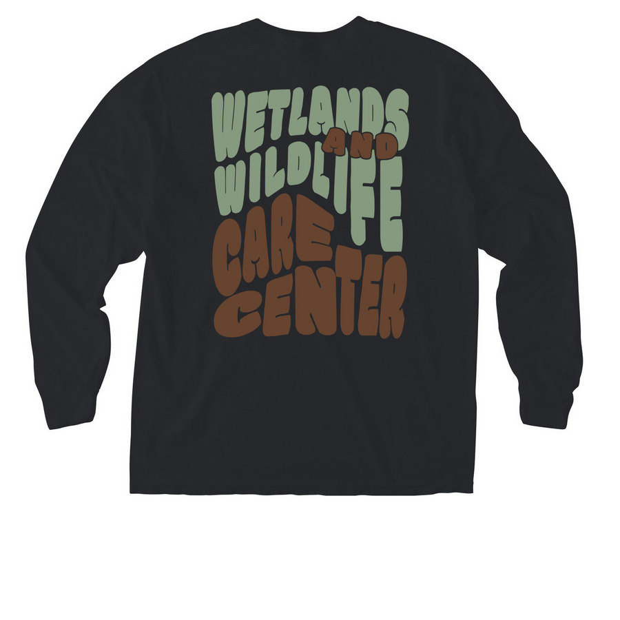 Cocomint Groovy Long Sleeve, a Black Comfort Colors Long Sleeve Pocket Tee (back-view)