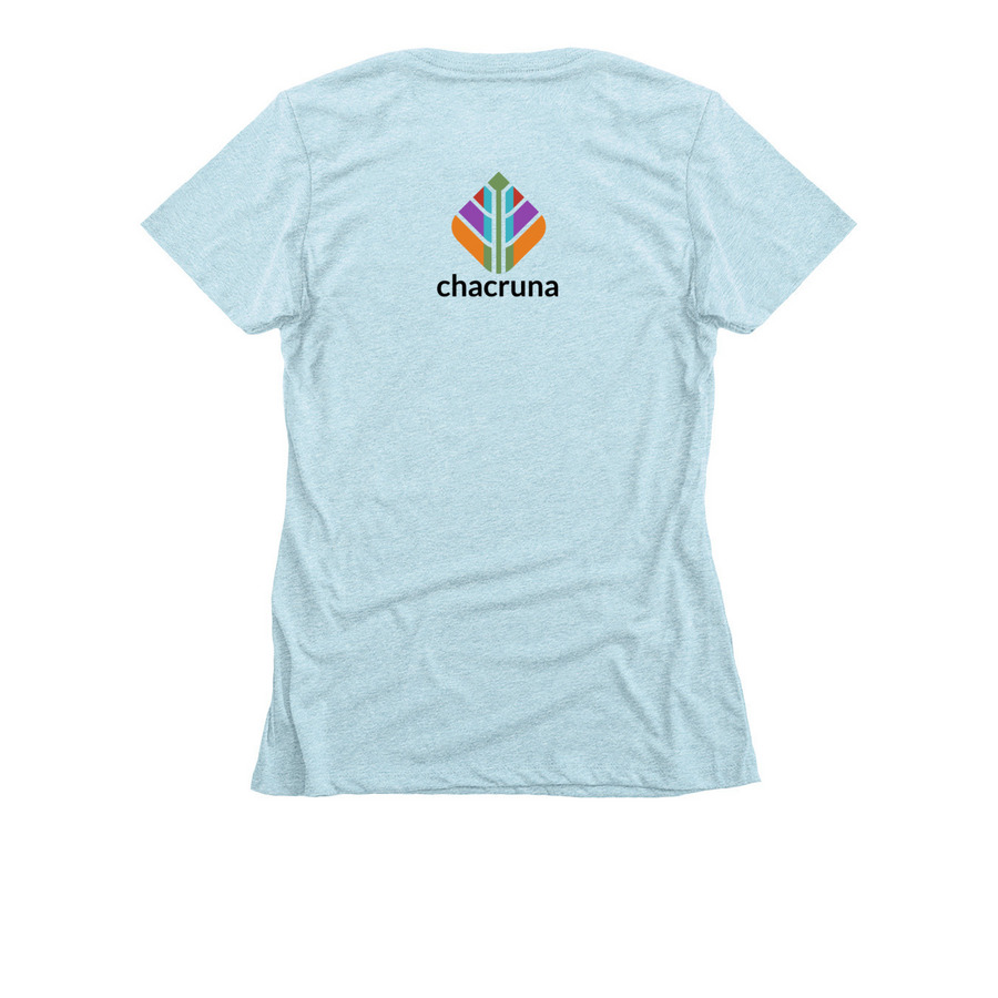 Psychedelic Mom, a Ice Blue Women's Slim Fit Tee (back-view)
