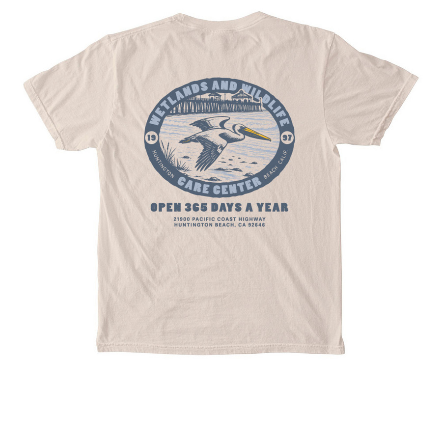 WWCC X KNGDMCO - HB PELI IVORY, a Ivory Comfort Colors Pocket Tee (back-view)