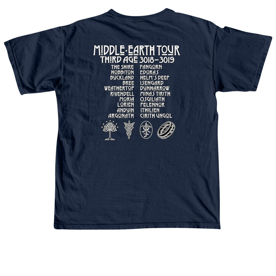 Fly You Fools - Tour Shirt, a True Navy Comfort Colors Unisex Tee (back-view)