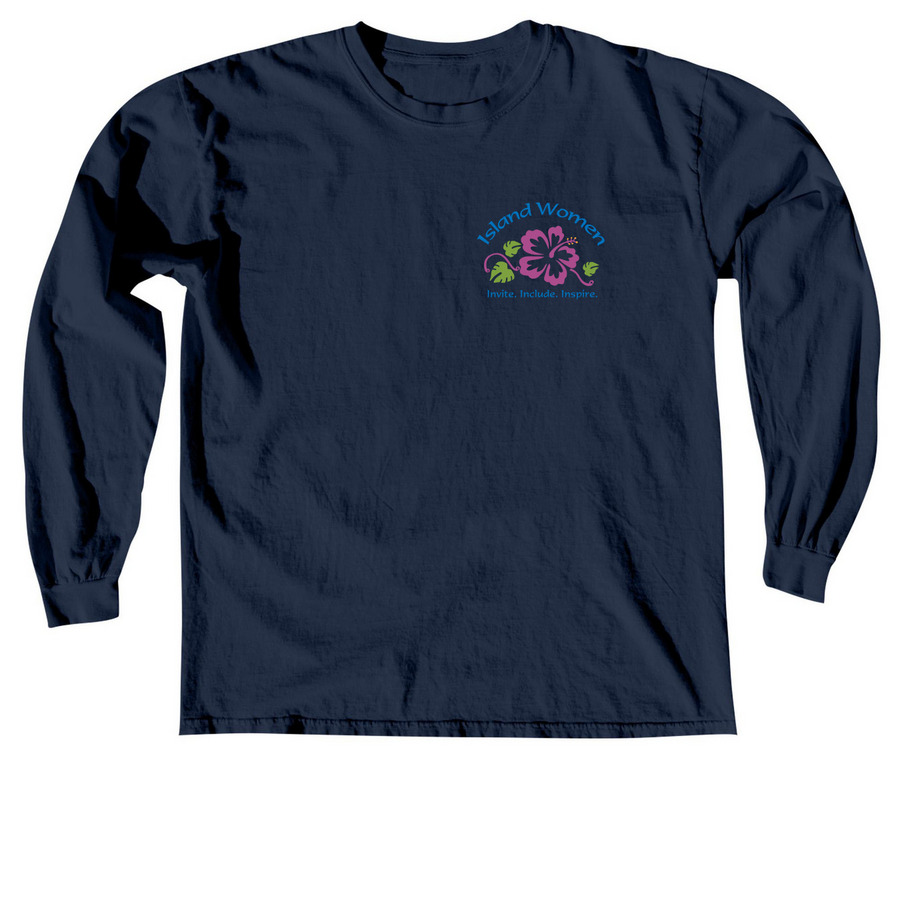 Island Women Long Sleeve Shirts, a True Navy Comfort Colors Long Sleeve Tee