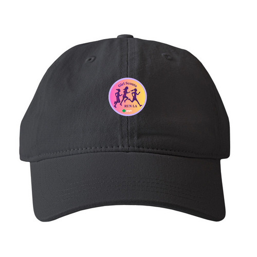 Girl Scouts Run LA Hats, a Black Printed Pigment Dye Baseball Cap