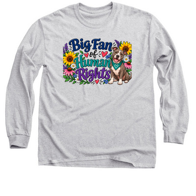 Human rights log sleeve, a Sport Grey Classic Long Sleeve Tee