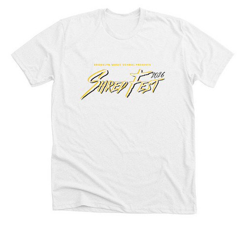 ShredFest 2026 - White / Yellow / Black, a Solid White Blend Premium Unisex Tee