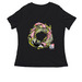 Salmon Run by Alyssa Eckert, a Black Women's Relaxed V-Neck Tee