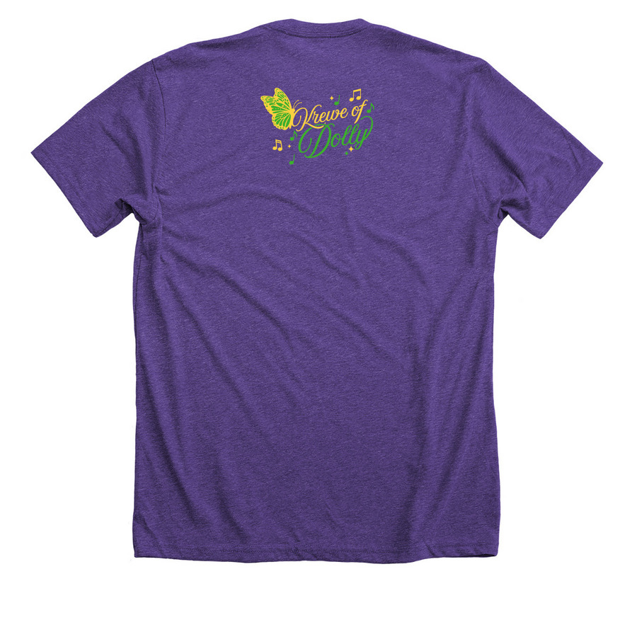 Dolly Gras Adult and Child, a Heather Team Purple Premium Unisex Tee (back-view)