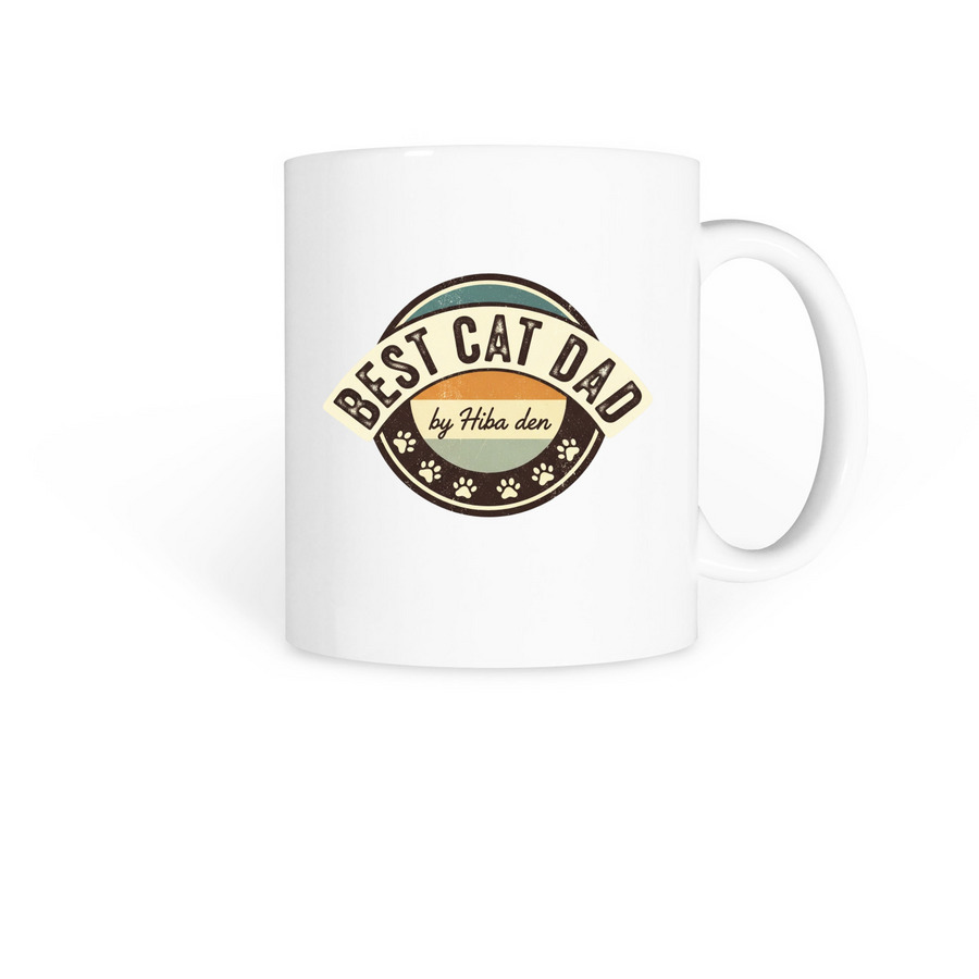 Best Cat Dad&nbsp;, a White Coffee Mug