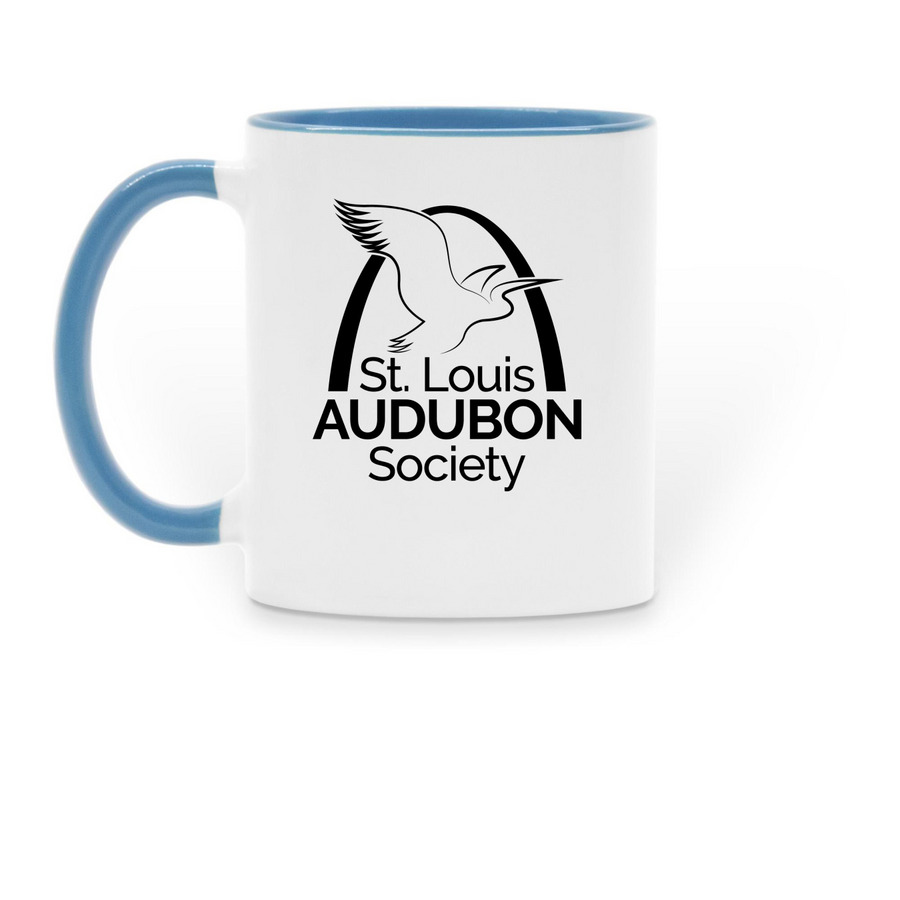 St. Louis Birdathon 2026, a Light Blue Two-Tone Ceramic Mug (back-view)
