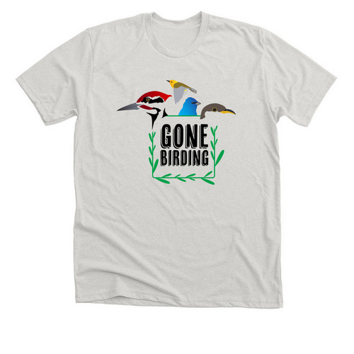 Gone Birding, a Heather Cement Premium Unisex Tee