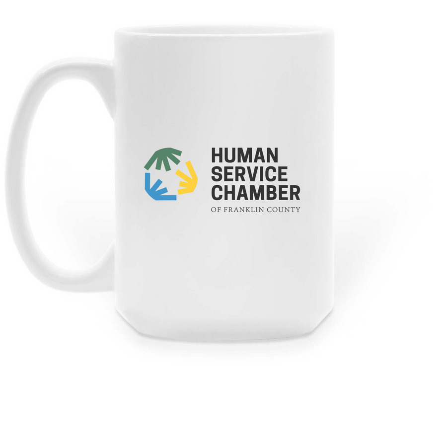 Support Columbus Nonprofits, a White Large Coffee Mug (back-view)