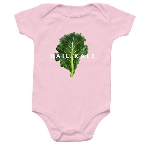 Hail Kale, a Pink Infant Onesie