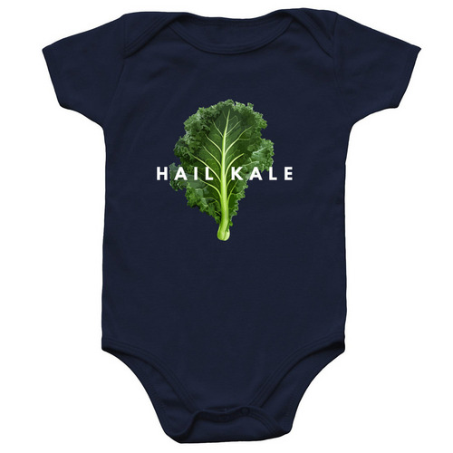 Hail Kale, a Navy Infant Onesie