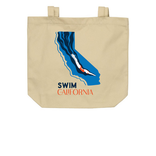 Swim California Totes, a Oyster Organic Cotton Tote Bag