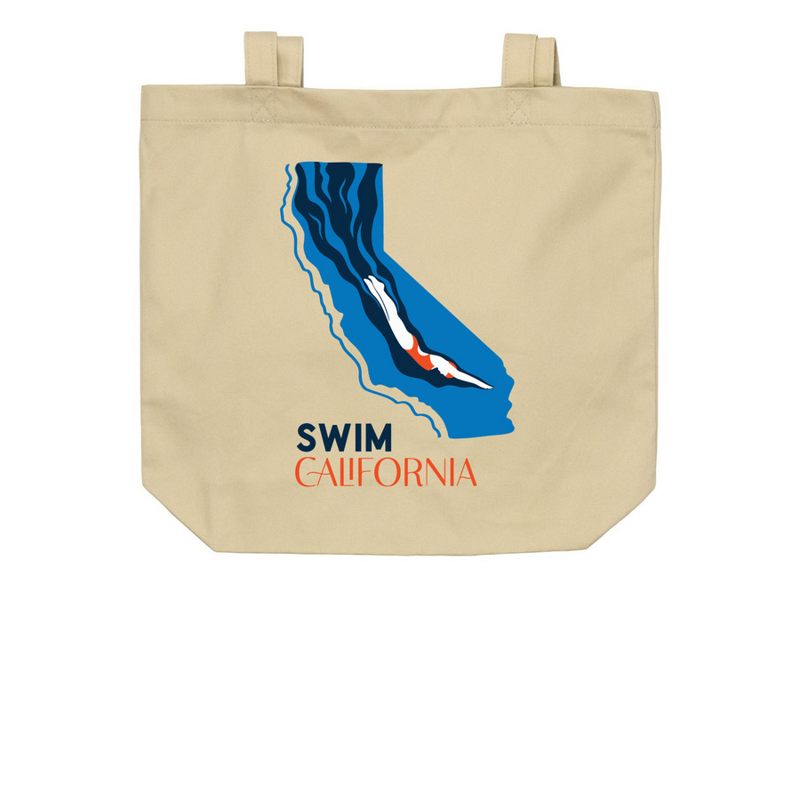 Swim California Totes, a Oyster Organic Cotton Tote Bag