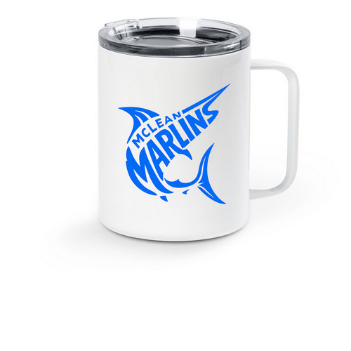 Marlin Mug, a White Stainless Steel Travel Mug