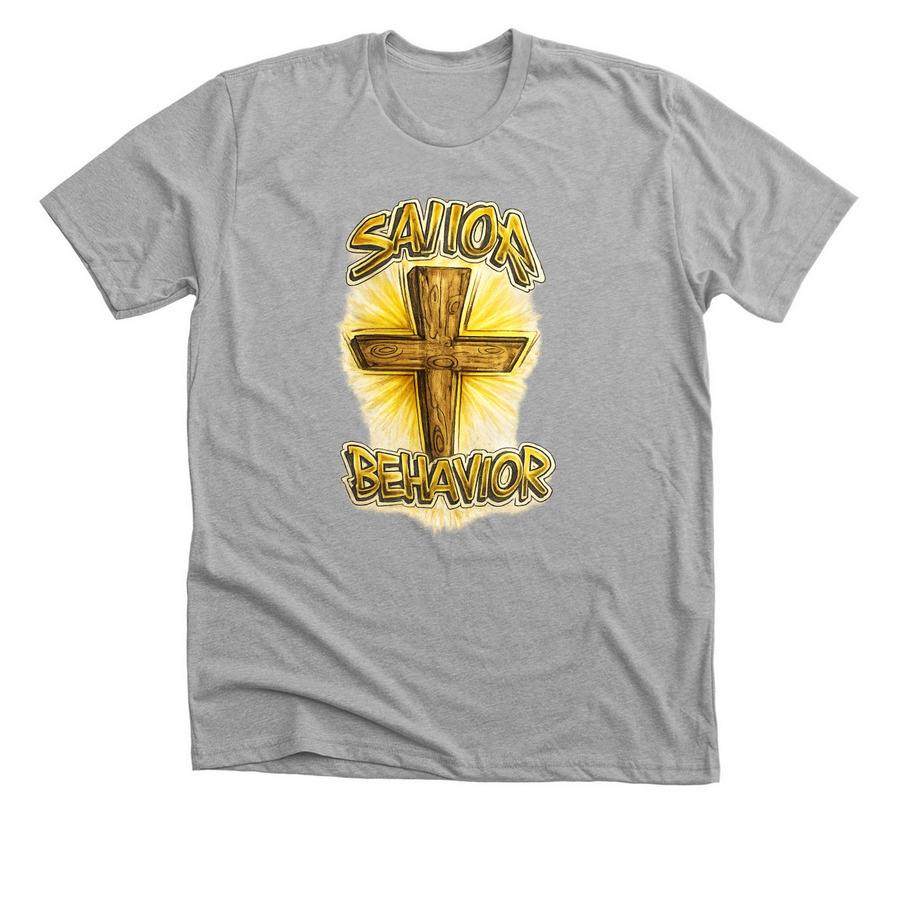 Savior Behavior, a Athletic Heather Premium Unisex Tee