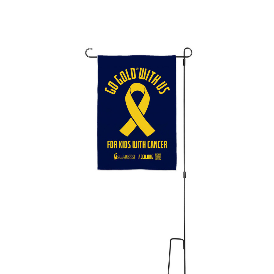 GO GOLD? Yard Flag&nbsp;, a White 12" x 18" Yard Flag with Stake