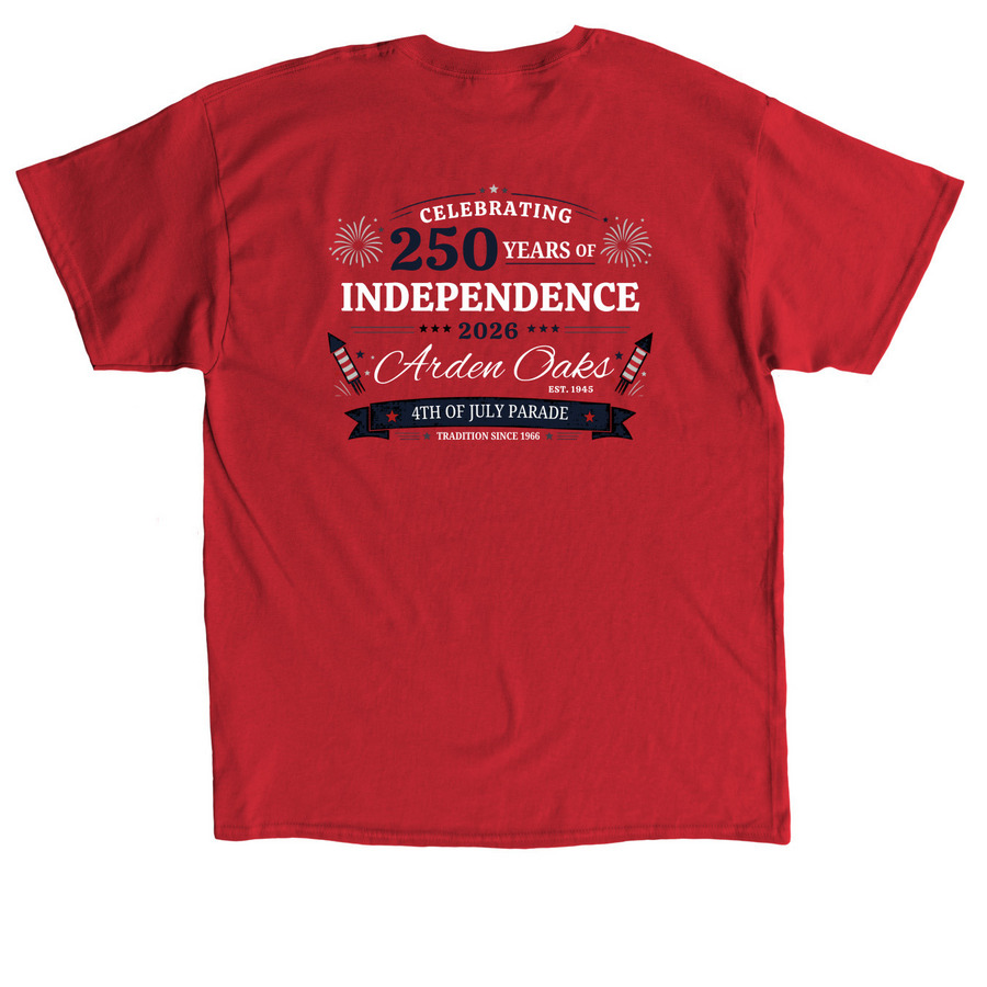 Red 4th of July, a Red Classic Unisex Tee (back-view)