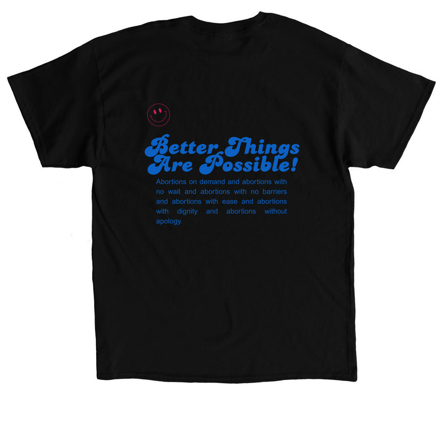 Make Abortion Accessible, a Black Classic Unisex Tee (back-view)