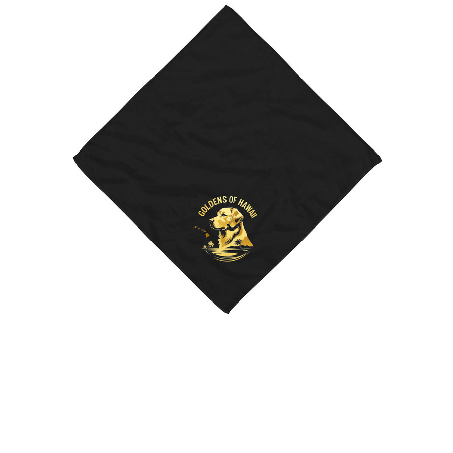 Goldens of Hawaii - black bandana, a Black Cotton Bandana