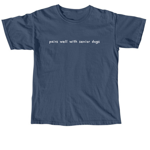Pairs Well With Senior Dogs White, a Midnight Comfort Colors Unisex Tee