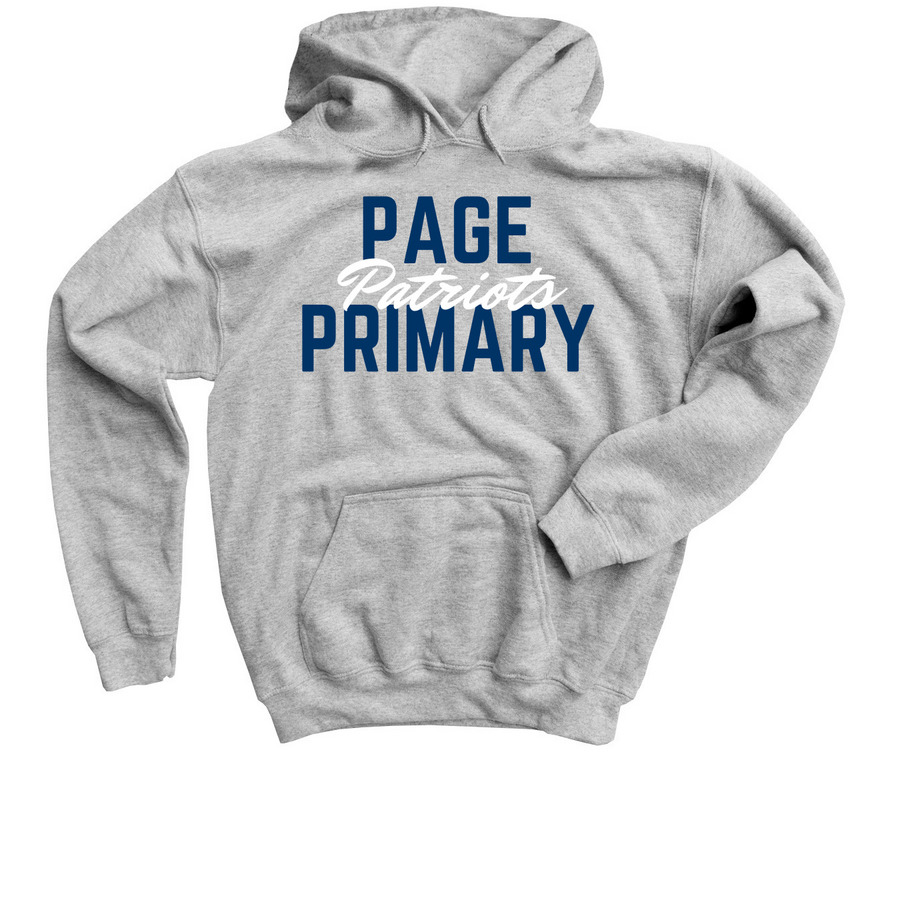 Page Primary Classic Collection - Navy Logo, a Sport Grey Youth Pullover Hoodie