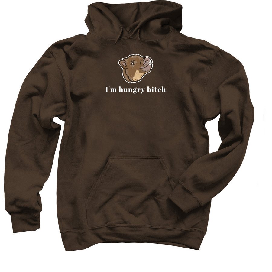 Merlin The Pig Merch!, a Dark Chocolate Pullover Hoodie