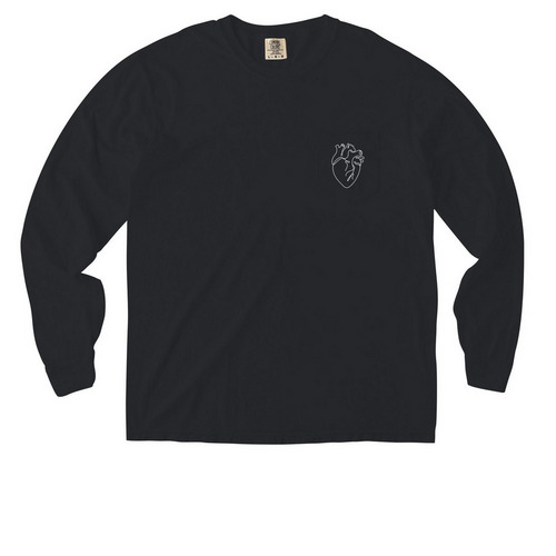 Write Scripture on Your Heart, a Black Comfort Colors Long Sleeve Pocket Tee