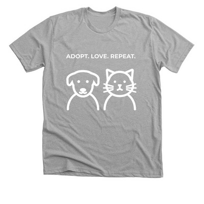 Adopt. Love. Repeat., a Athletic Heather Premium Unisex Tee