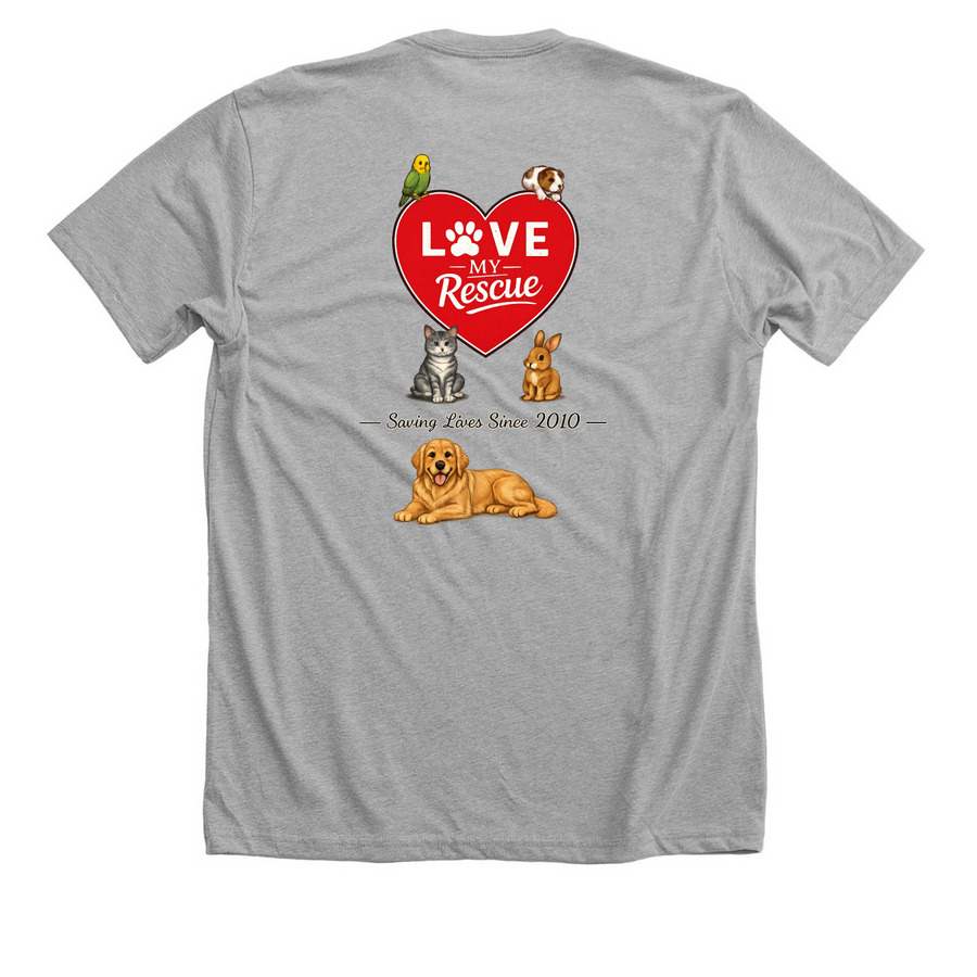 CPR shirts raise money for animals, a Athletic Heather Premium Unisex Tee (back-view)