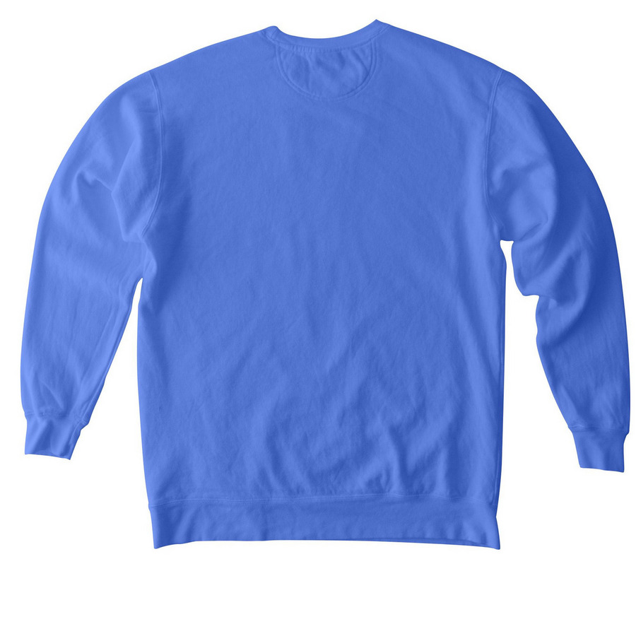 Dogwood Fiber Trail Shirts - Black Logo, a Flo Blue Comfort Colors Crewneck Sweatshirt (back-view)
