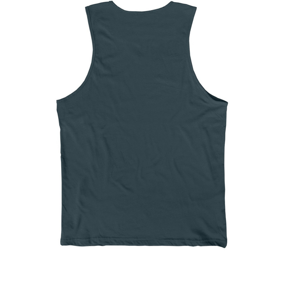 Tank Tops, a Dark Grey Premium Cotton Tank (back-view)