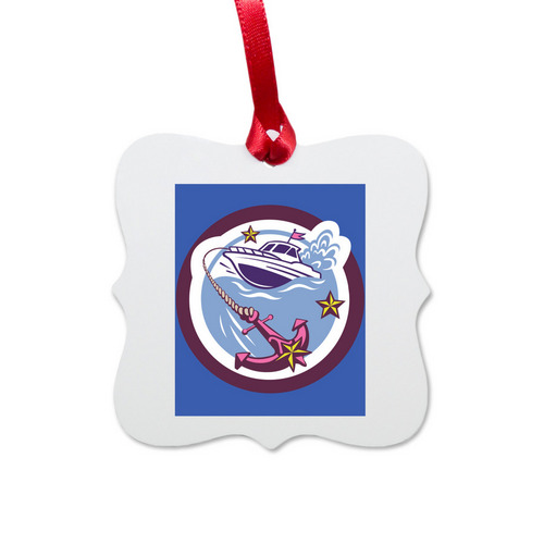 Dreamboats Ornament, a White Aluminum Square Ornament