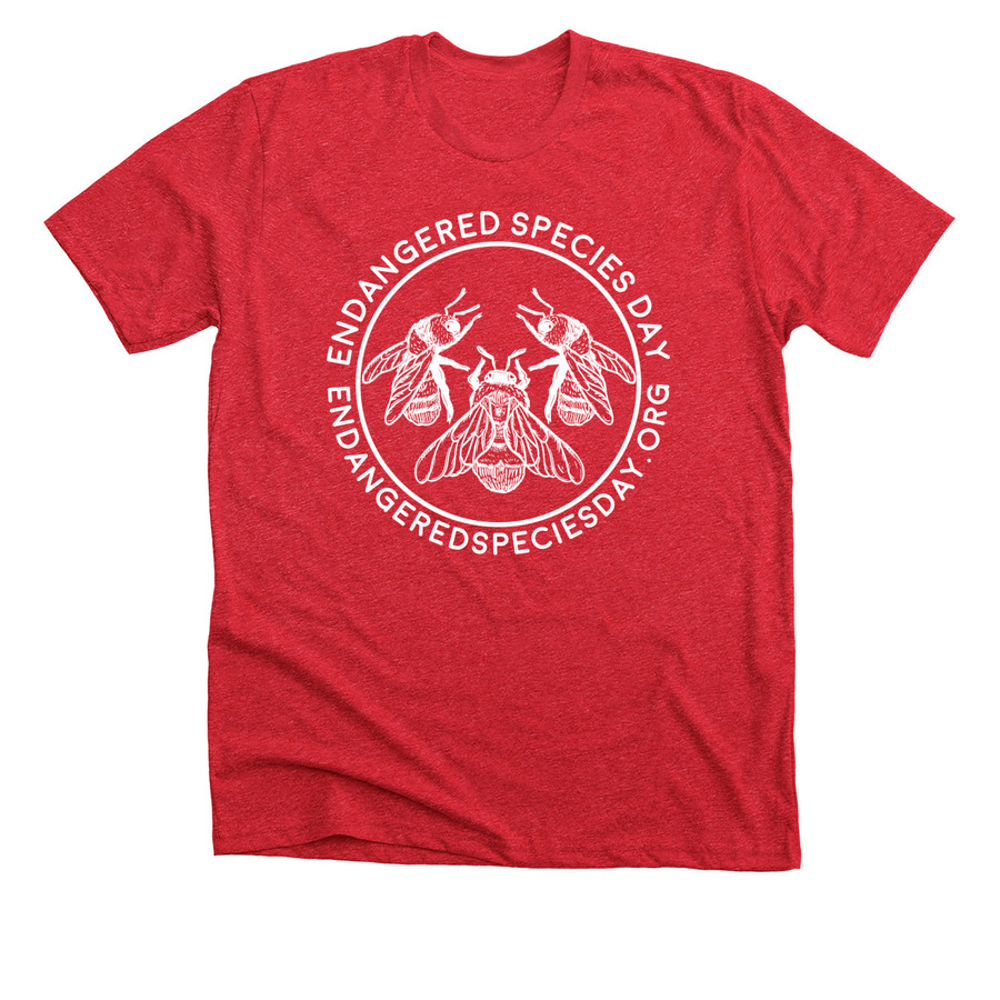Save the Rusty Patched Bumblebee, a Heather Red Premium Unisex Tee