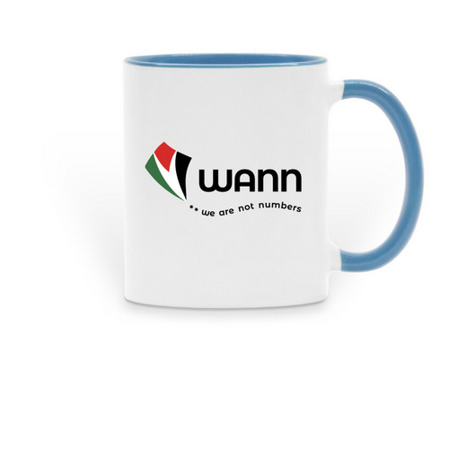 Mugs for Palestine, a Light Blue Two-Tone Ceramic Mug