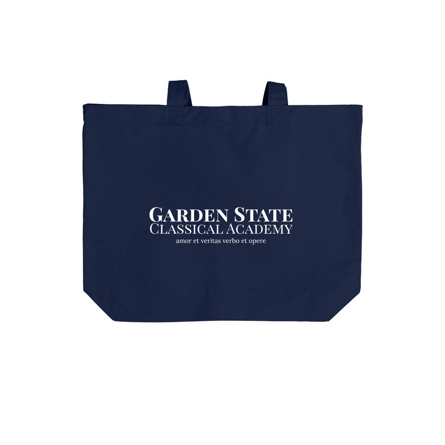 America 250 - tote, a River Blue Navy Cotton Canvas Tote Bag (back-view)