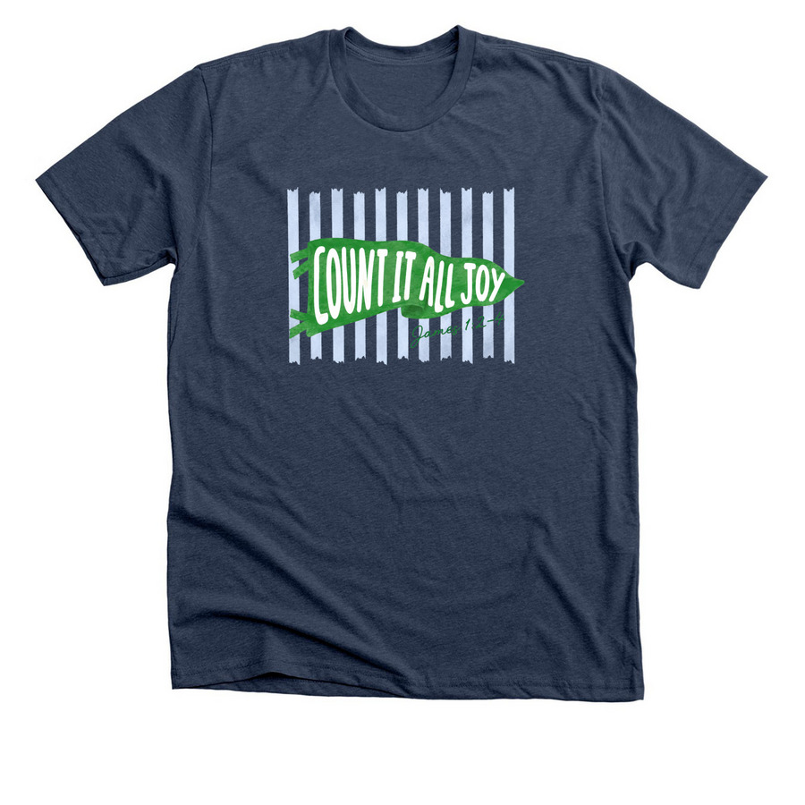 Count It All Joy, a Heather Navy Premium Unisex Tee