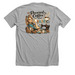 Powered by Coffee and Fabric, a Athletic Heather Premium Unisex Tee (back-view)