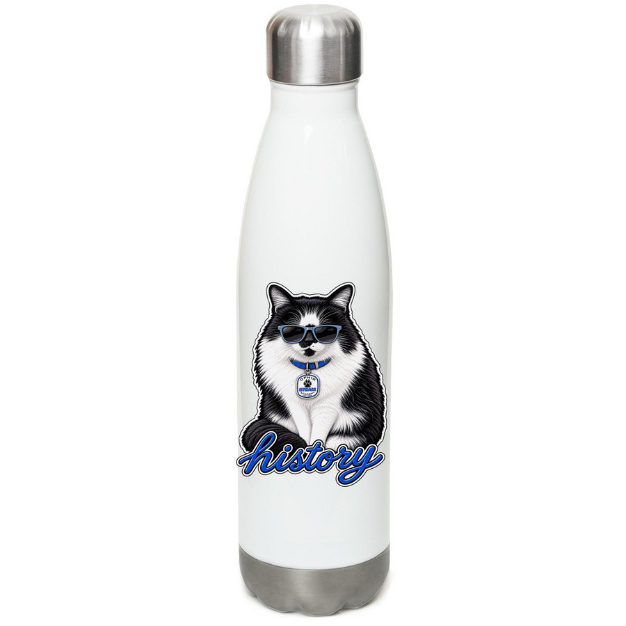 History Water Bottle, a White Stainless Steel Water Bottle