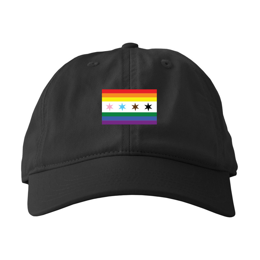 Chicago Pride Hat, a Black Printed Eco Baseball Cap