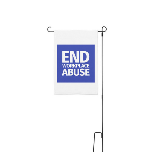 Yard sign, a White 12" x 18" Yard Flag with Stake