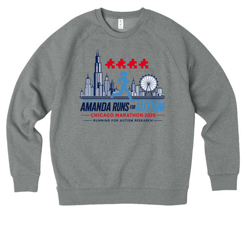 AK Runs for Autism, a Aluminum Grey Heather Allmade Organic CVC Crewneck Sweatshirt