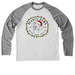 2026 Holiday Merch, a Aluminum Grey/ Bright White Allmade Eco Triblend Colorblock Raglan Long Sleeve Tee