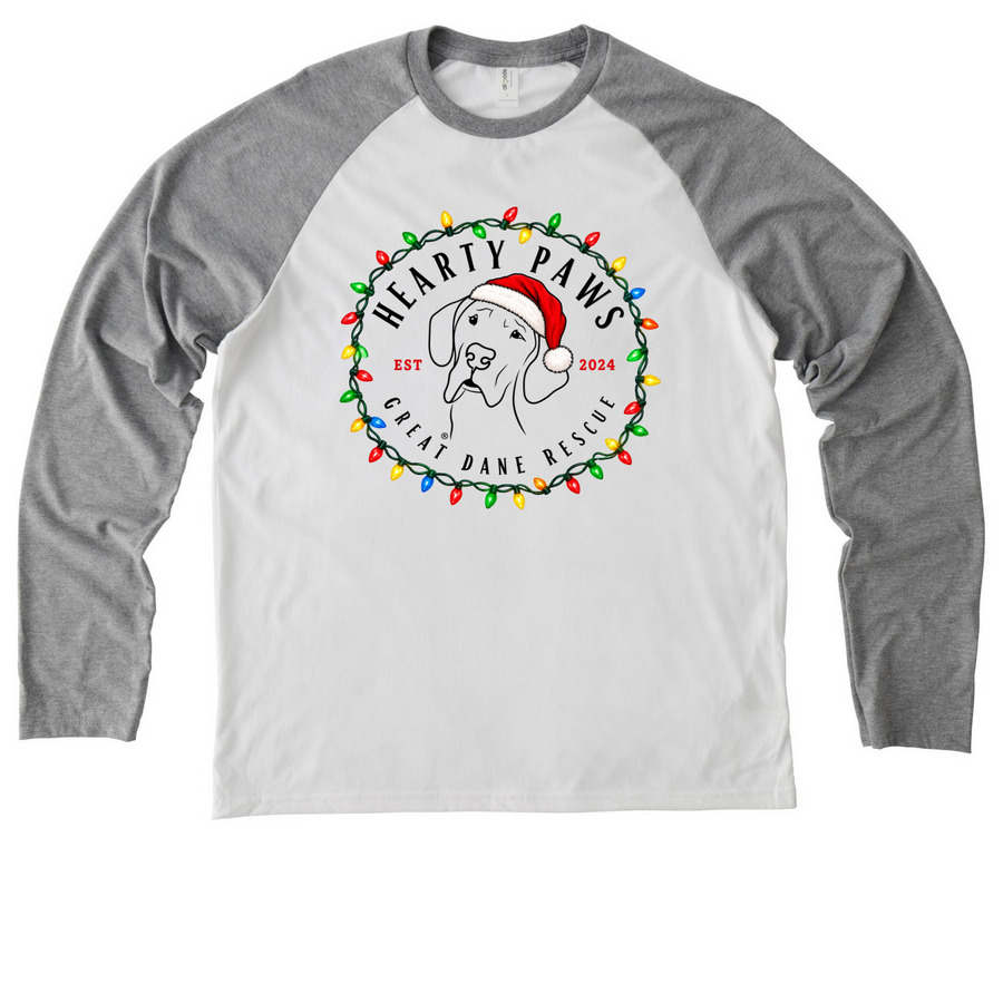 2026 Holiday Merch, a Aluminum Grey/ Bright White Allmade Eco Triblend Colorblock Raglan Long Sleeve Tee
