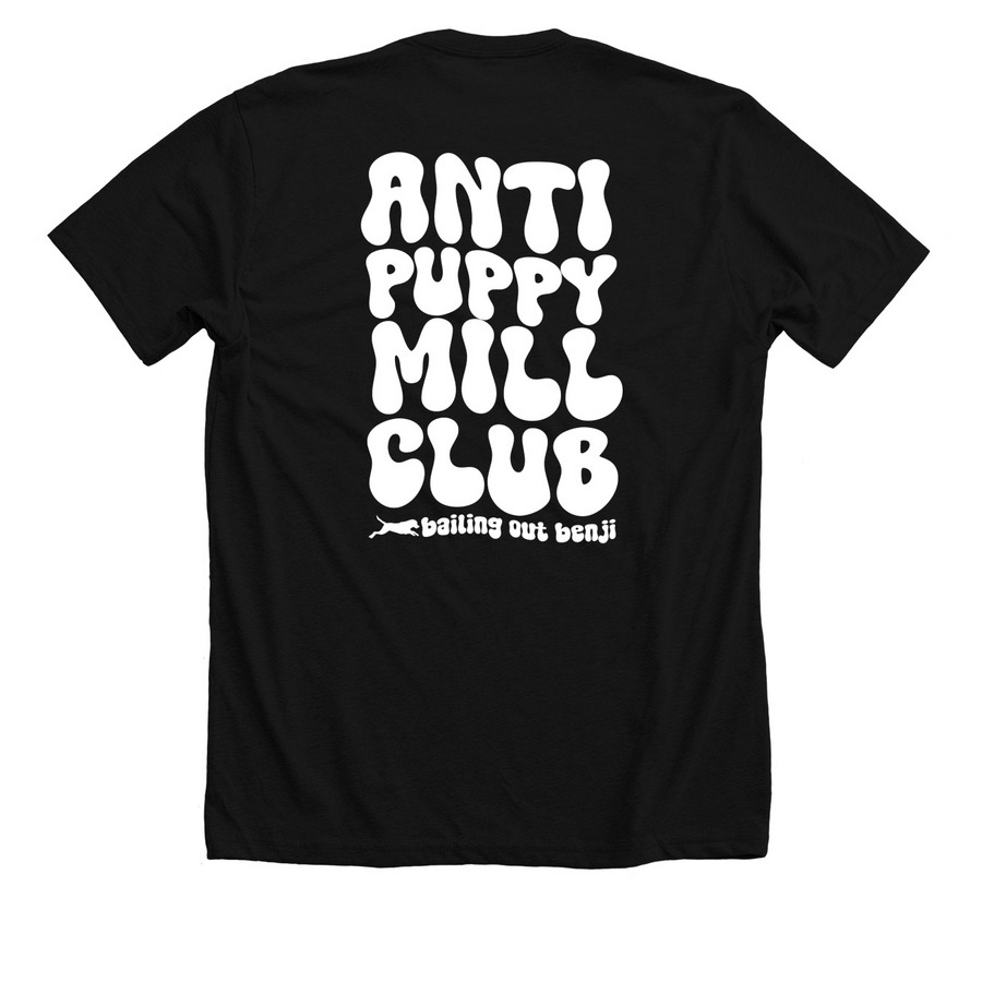 Anti-Puppy Mill Club, a Solid Black Blend Premium Unisex Tee (back-view)