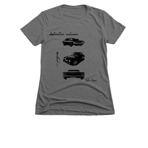 take time.&nbsp;, a Dark Grey Women's Slim Fit Tee