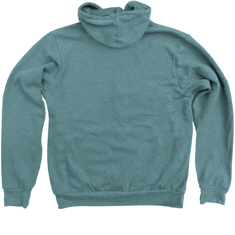 Melt Ice, a Heather Deep Teal Zip Up Hoodie (back-view)