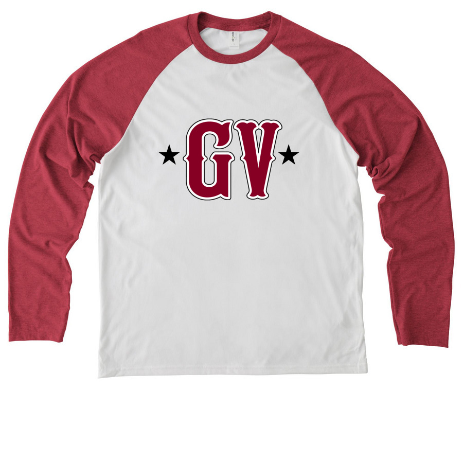 Gallatin Valley All Stars Baseball Sleeves&nbsp;, a Rise Up Red/ Bright White Allmade Eco Triblend Colorblock Raglan Long Sleeve Tee